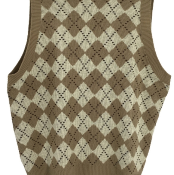 Vintage The T. Barry Knicker Co Argyle Vest Golf Sweater XL Sleeveless V-Neck - Picture 2 of 4